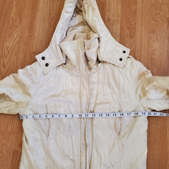 Pasha & Jo Champagne Long Hooded Medium-Weight Puffy Jacket size Small - Picture 9 of 12